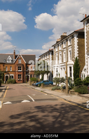 Richmond on Thames Surrey UK Traditional middle class Georgian family homes in a street called The Hermitage. Homer Sykes Stock Photo