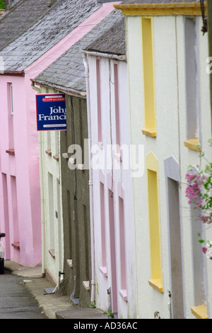 House for sale in colorful terrace of houses in Newport Pembrokeshire West Wales UK Stock Photo