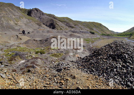 The former Cwmystwyth Lead Mine in the upper Afon Ystwyth Valley near Aberystwyth Ceredigion Mid Wales UK Stock Photo