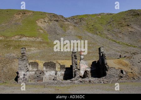 The former Cwmystwyth Lead Mine in the upper Afon Ystwyth Valley near Aberystwyth Ceredigion Mid Wales UK Stock Photo