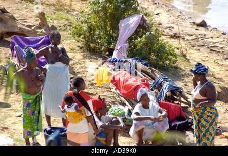 Women washing by the River Gambia Stock Photo - Alamy