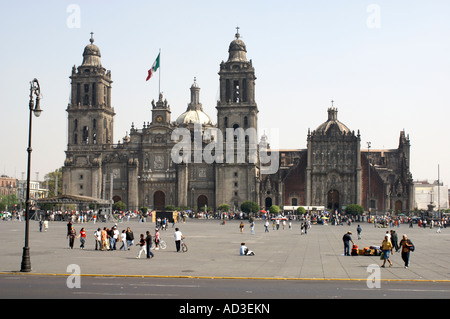 The Metropolitan Cathedral or Catedral Metropolitano on the Zocalo in Mexico City Stock Photo