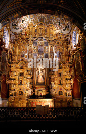 Chapel of the Novices Altarpiece in the Colegio de San Francisco in Tepotzotlan, Mexico Stock Photo