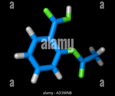 Molecule of Acetylsalicylic Acid or Aspirin Stock Photo