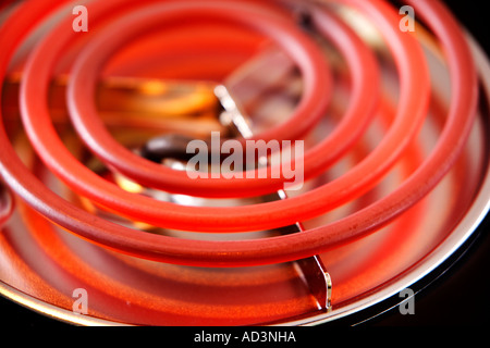 Glowing Heating Element on Electric Stove Stock Photo