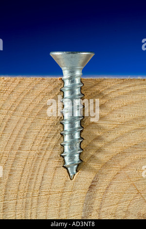 Wood Screw Cross Section Showing Threads Stock Photo