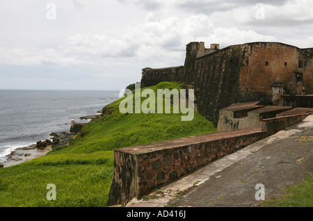 San Cristobal Fortress in San Juan, Peurto Rico Stock Photo