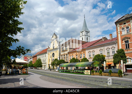 Main Street with the Franciscan Church, Kosice, Slovakia, Slovak Republic Stock Photo
