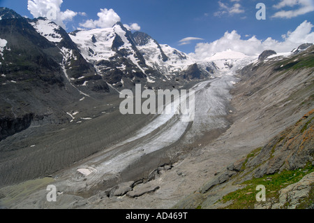 View from Franz Josefs Hoehe on the Pasterze Glacier at the Grossglockner, Carinthia, Austria Stock Photo