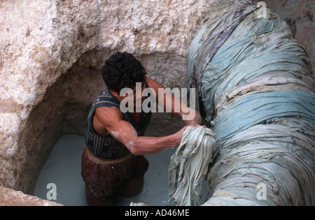 man work tann fez fes morocco africa job Stock Photo