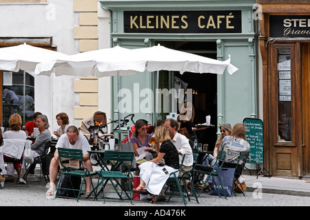 Little City Café, Franziskanerplatz, Vienna, Austria Stock Photo