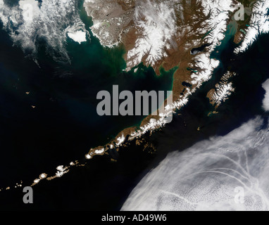 May 26, 2006 - The Aleutian Islands and the Alaskan peninsula Stock Photo