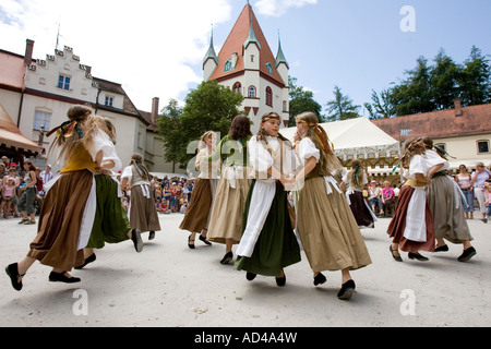 Dancing group Chorum Agere, medieval tournaments in Kaltenberg, Bavaria, Germany Stock Photo