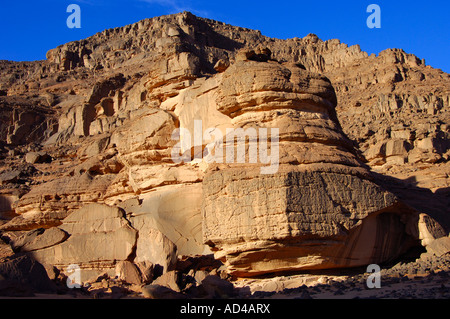 Place of discovery of prehistoric rock paintings in the Acacus Mountains, Libya Stock Photo