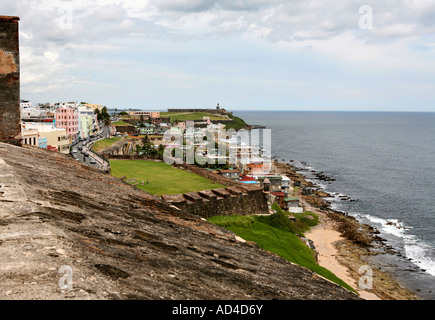 San Cristobal Fortress in San Juan, Peurto Rico Stock Photo