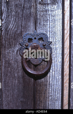 Old handle on church door in Shere Surrey England