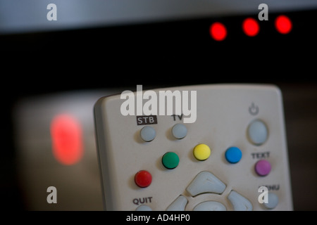Stand By Diodes on TV Burning Electricity Stock Photo