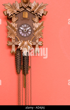 A cuckoo clock on a wall Stock Photo