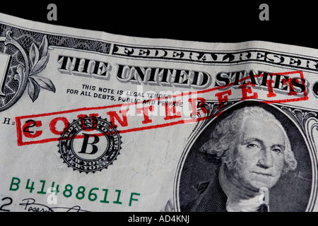 'Counterfeit' US dollar bill Stock Photo