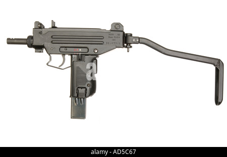 UZI 9mm machine gun Isreali automatic weapon Stock Photo