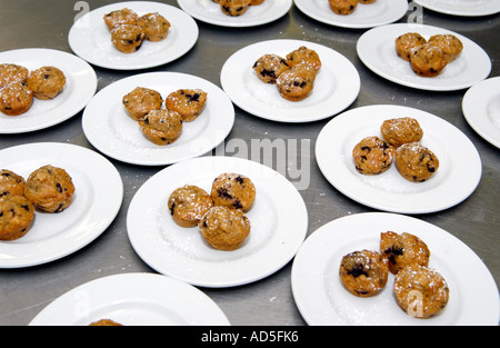 Welsh breakfast made with locally sourced produce at the Manor Hotel Crickhowell Powys Wales UK GB EU whimberry muffins Stock Photo