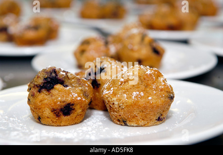 Welsh breakfast made with locally sourced produce at the Manor Hotel Crickhowell Powys Wales UK GB EU whimberry muffins Stock Photo