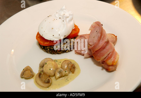 Welsh breakfast made with locally sourced produce at the Manor Hotel Crickhowell Powys Wales UK GB EU Stock Photo