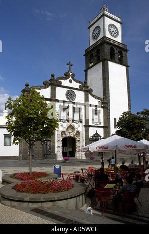 View of Sao Sebastian church in Ponta Delgada Sao Miguel island Azores Stock Photo