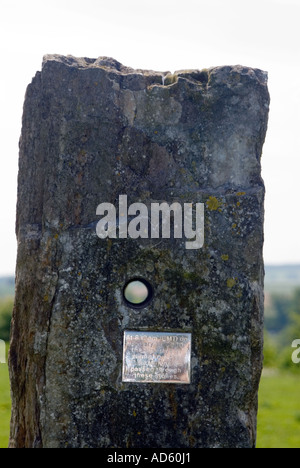 The Ardington and Lockinge Millennium Sundial and Solar System stone circle and woodland Oxfordshire The Millennium sundial Stock Photo