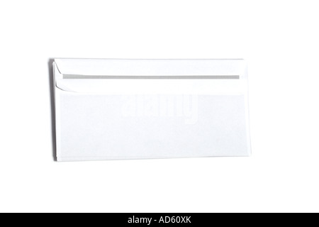 Plain white envelope isolated on a white background, perfect for stationery, mailing, or document-related concepts. Stock Photo