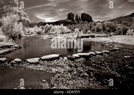 Cathedral Rock near Sedona AZ infrared photo Stock Photo