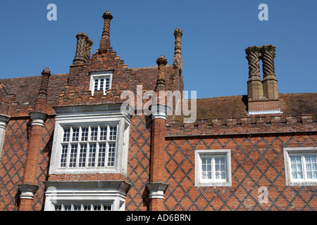 Europe England Suffolk Helmingham Hall Tudor Building Facade Tollemache Family Home Stock Photo