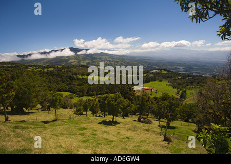 Lush greenery landscape view on lower slopes near Poas Volcano in Central Valley and Highlands Province Costa Rica Stock Photo