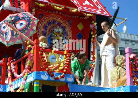 Hare Krishna sect ceremony, pageant Stock Photo