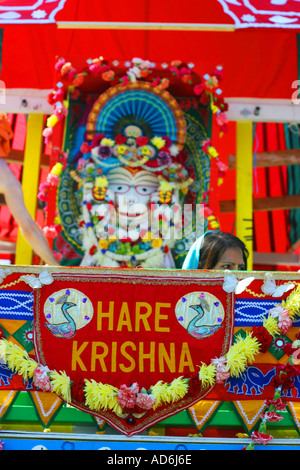 Hare Krishna sect ceremony, pageant Stock Photo