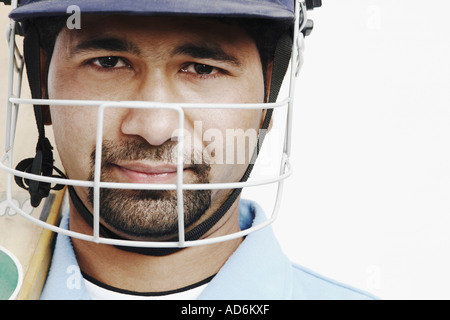 Portrait of a young man wearing a sports helmet Stock Photo
