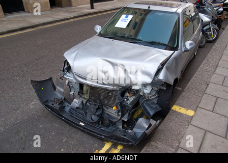 Crashed car Stock Photo
