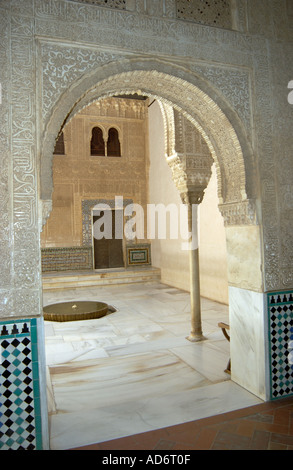 The Patio del Mexuar, Palacios Nazaries La Alhambra Granada Andalusia, Southern Spain Stock Photo