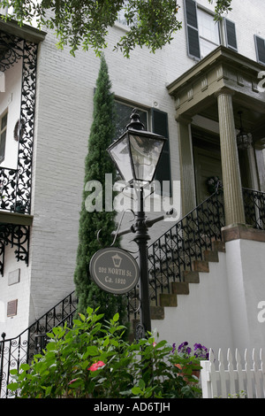 Portsmouth Virginia,Olde Town Historic District,North Street,lamppost,steps stairs staircase,stair,VA070624046 Stock Photo