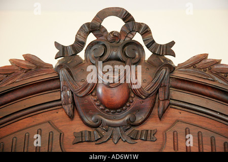 Portsmouth Virginia,Olde Town Historic District,Patriot Inn,Bed & Breakfast,built 1784,bed headboard detail,VA070624058 Stock Photo