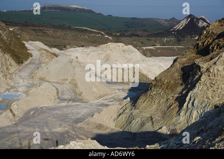 Part of a Clay Pit near St Austell, Cornwall. Taken 2006 Stock Photo