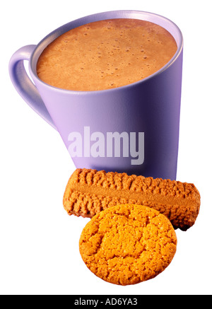 HOT CHOCOLATE DRINK WITH BISCUITS Stock Photo