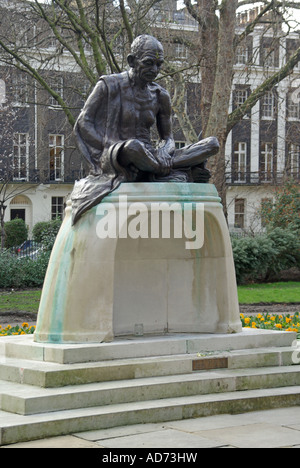 Statue of Mahatma Ghandi in Tavistock Square park Bloomsbury London England UK Stock Photo
