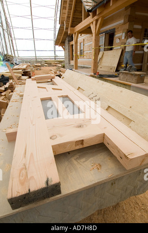Cedar and Fir used in house construction Stock Photo