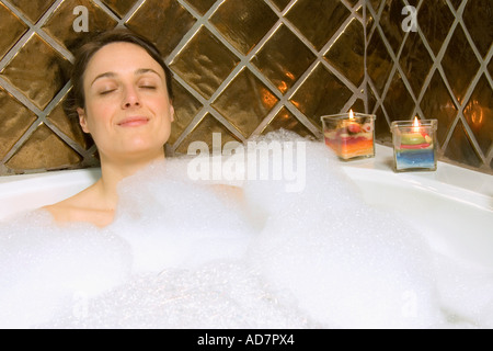 Woman bubble bath home alone relax hi-res stock photography and images -  Alamy
