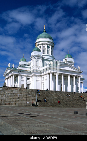 Helsinki Lutheran Cathedral completed in 1852 - formerly the St Nicholas' Church - and Senate Square in Helsinki Finland Stock Photo