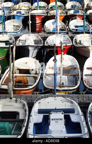 Boats in harbour on Playa de La Concha San Sebastian Stock Photo