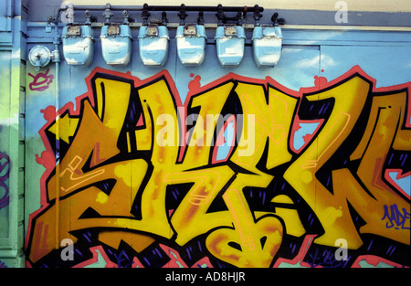 Graffiti on an alley wall in San Francisco, California, USA. Stock Photo