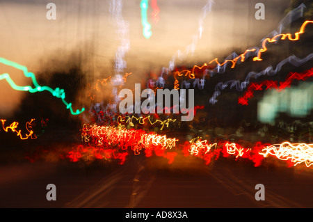 alien light forms on city streets dsca 4746a Stock Photo