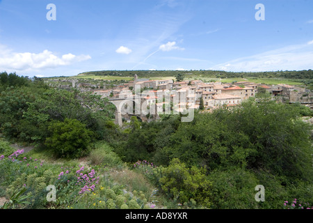 minerve on hill top among hills Stock Photo